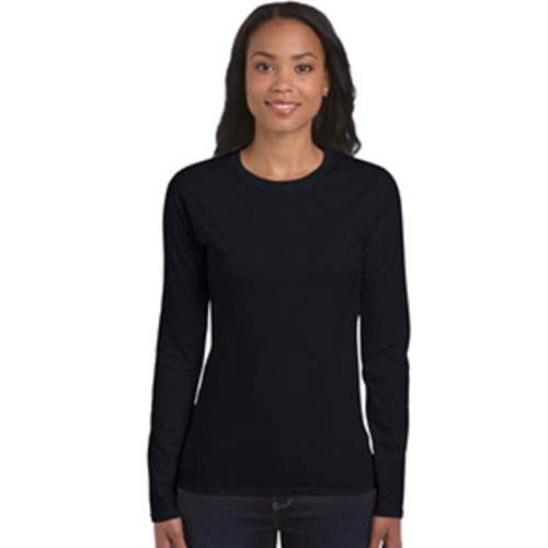 길단 여성 무지 긴팔 라운드 티셔츠 (76400L) BLACK