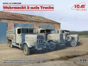 (ICMDS3508) 1/35 Wehrmacht 3-axle Trucks Henschel 33D1 Krupp L3H163, LG3000