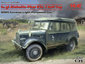 (ICM35582) 1/35 le.gl.Einheitz-Pkw Kfz.1 Soft Top WWII German Light Personnel Car