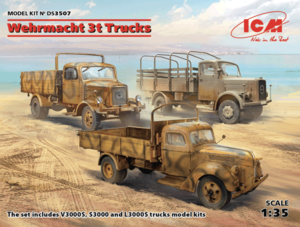 (ICMDS3507) 1/35 Wehrmacht 3t Trucks V3000S KHD S3000 L3000S