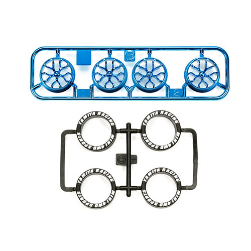 (95528) 타미야 미니카 소경 타이어 &amp; 블루도금 Y스포크 휠세트