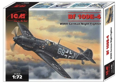 (ICM72134) 1/72 Messerschmitt Bf 109E-4 WWII German Night Fighter