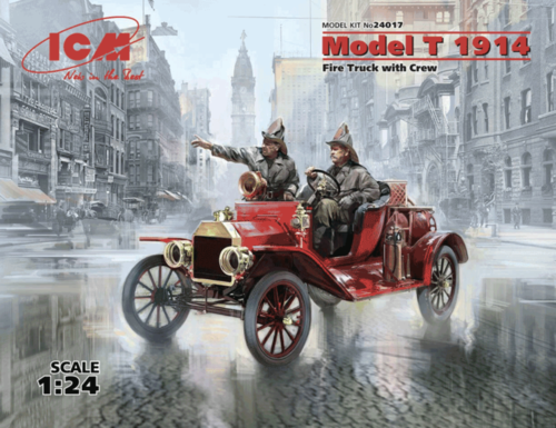 (ICM24017) 1/24 Model T 1914 Fire Truck with Crew
