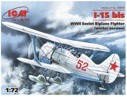 (ICM72013) 1/72 I-15 bis WWII Soviet Biplane Fighter (winter version)