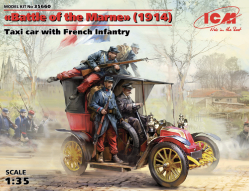 (ICM35660) 1/35 Battle of the Marne (1914) Taxi car with French Infantry