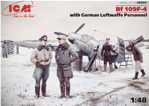 (ICM48804) 1/48 Bf 109F-4 with German Luftwaffe Personnel