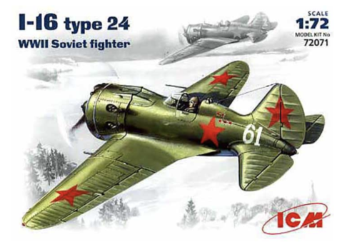 (ICM72071) 1/72 I-16 type 24 WWII Soviet Fighter