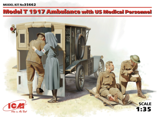 (ICM35662) 1/35 Model T 1917 Ambulance with US Medical Personnel