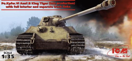 (ICM35364) 1/35 Pz.Kpfw.VI Ausf.B King Tiger (late production) with full interior WWII German Heavy