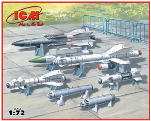 (ICM72213) 1/72 Soviet Air-to-Surface Aircraft Armament X-29T X-31P X-59M missiles B-13L B-8M1
