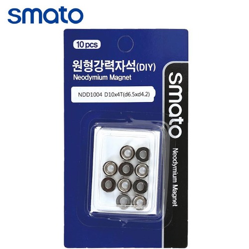스마토 네오디움 원형강력자석(DIY) 타공형 10x4mm (10개) NDD1004