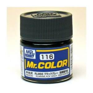 군제 락카 도료 C116 RLM66 블랙 그레이 반광 10ml
