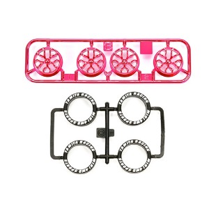 (95529) 타미야 미니카 소경 타이어 &amp; 핑크도금 Y스포크 휠세트