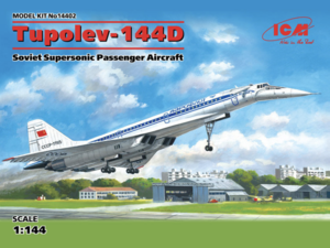 (ICM14402) 1/144 Tupolev-144D Soviet Supersonic Passenger Aircraft