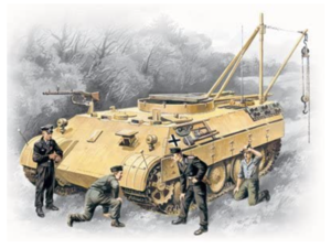 (ICM35342) 1/35 Bergepanther with German Tank Crew (4 figures)