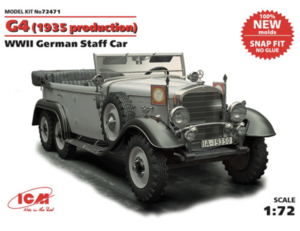 (ICM72471) 1/72 G4 (1935 production) WWII German Staff Car snap fit/no glue