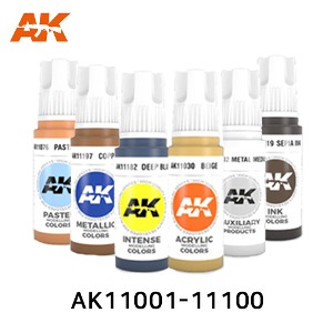 AK 3세대 아크릴도료 (11001-11100번) 17ml 낱색 100색