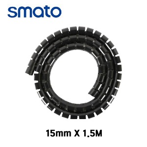 스마토 매직케이블 15mmx1.5M 흑색 선정리 컴퓨터 전선 보호 MC1515B